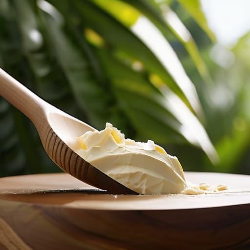 Applying shea butter moisturizer for intense hydration.
