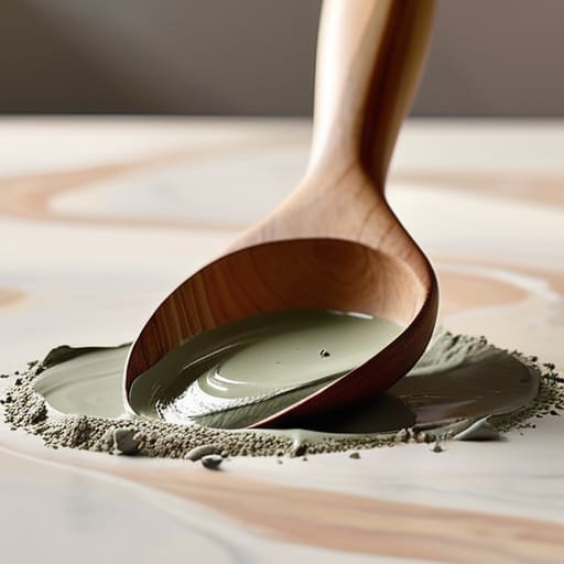 Applying bentonite clay face mask to skin.