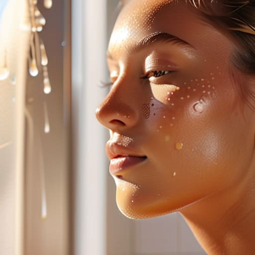 Applying sunscreen and makeup for skin protection.